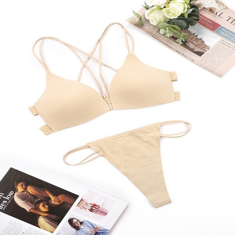 Glossy Lift | Front Buckle No-Wire Push-Up Bra Set